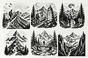 Hiking Scenes Adventure Graphics, a Sport Illustration by DENIDigitalArtSudio (Thumbnail 5 of 7)