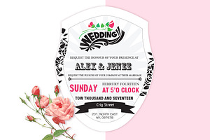 Curve Wedding Invitation Card 