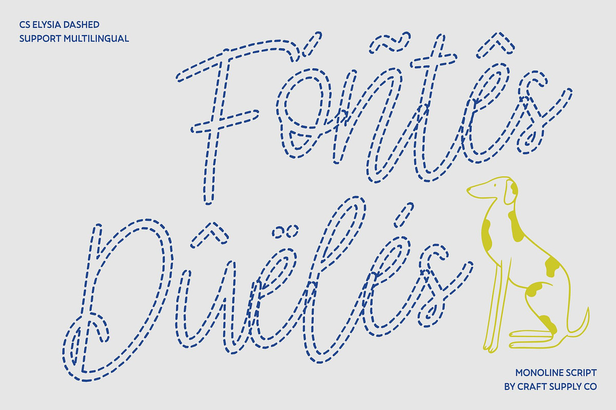 CS Elysia Dashed, a Script Font by Craft Supply Co. (Photo 7 of 8)
