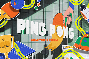 Paddle or table tennis vector bundle, a Sport Illustration by My.Ordinarty