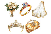 Golden Wedding Decor Clipart, an Illustration by Pixels.Craft (Thumbnail 5 of 7)