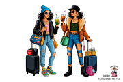 10 Travel Girls PNG Clipart, a Graphic by Clipart Bloom (Thumbnail 12 of 12)