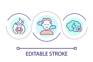 Dealing with panic attack loop, an Outline Icon by IMG Visuals