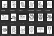 150 animals for adult coloring book, an Animal Illustration by Somjai King (Thumbnail 8 of 10)
