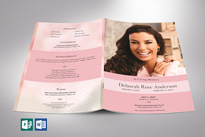 Glamour Funeral Program Word 4 Pages