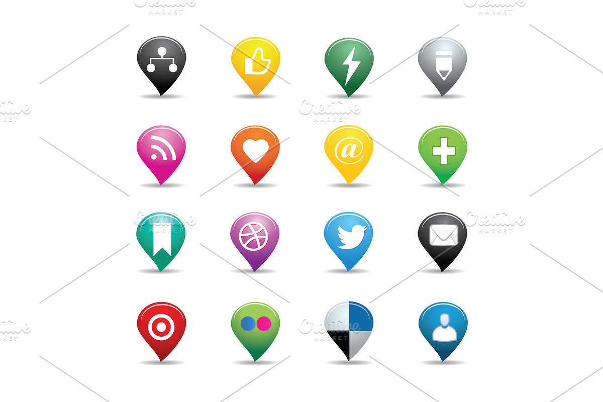 social media icon set, a Social Media Template by Amazing crafter