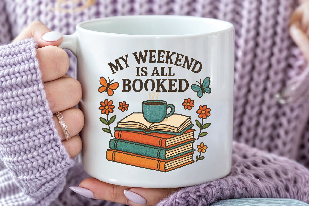 My Weekend is All Booked Book Lover, an Illustration by CraftArtStudio (Photo 3 of 4)