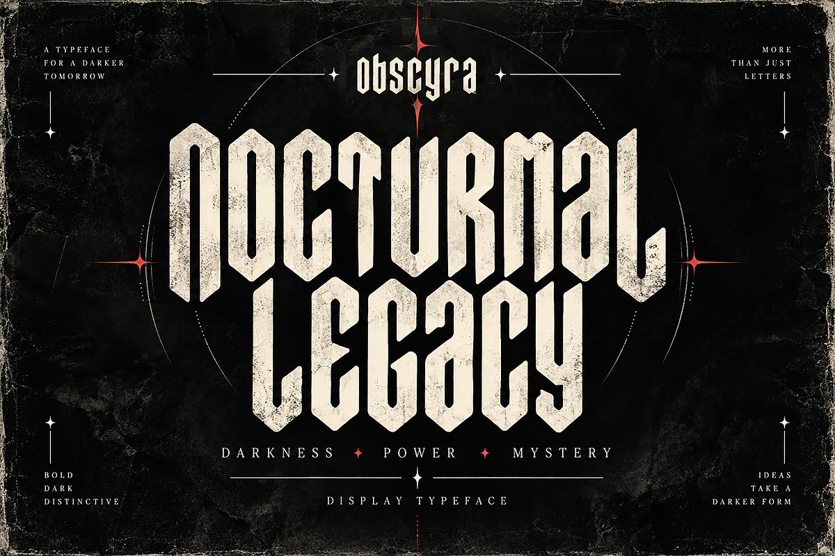 Obscyra — Dark Gothic Display Font, a Blackletter Font by Wow Magic (Photo 4 of 4)