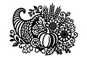 Elegant Floral Pumpkin Cornucopia, an Object Graphic by Gfx_Store (Thumbnail 3 of 16)