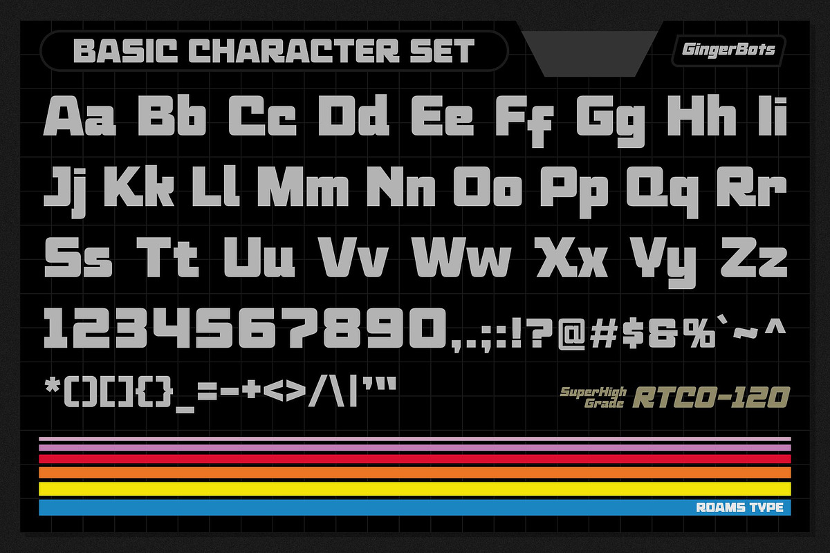 Ginger Bots - 80’s VHS Typeface, a Sans Serif Font by Roams Type (Photo 3 of 10)