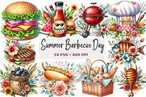 Summer Barbecue Day Clipart, a Seasonal Illustration by DreamArtGraphic