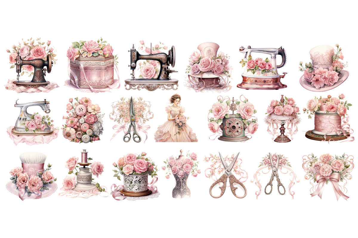 Vintage Sewing Clipart, an Object Illustration by Digital Xpress (Photo 2 of 3)