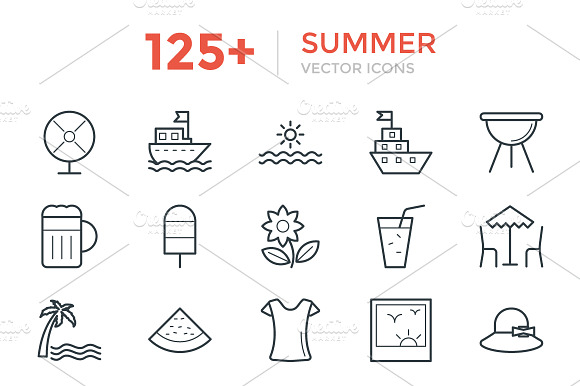 125 Summer Vector Icons
