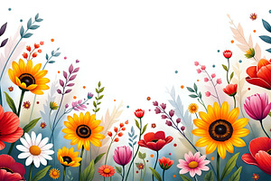 Vibrant Wildflower Background with A, a Photo by LOGOCREATIVE
