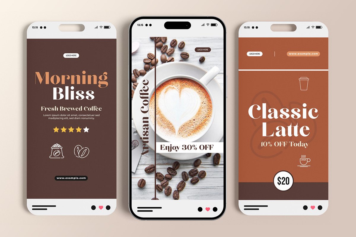 Coffee Social Media Story Set, a Social Media Template by MightyDesign (Photo 2 of 6)