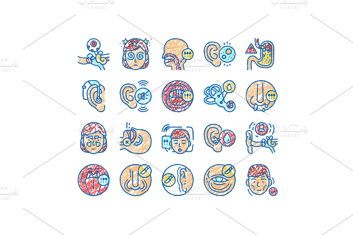 Otorhinolaryngology Treatment Icons, an Object Illustration by pikepicture