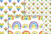 Watercolor Rainbow Clipart & Pattern, an Illustration by ArtIrisArt (Thumbnail 5 of 22)
