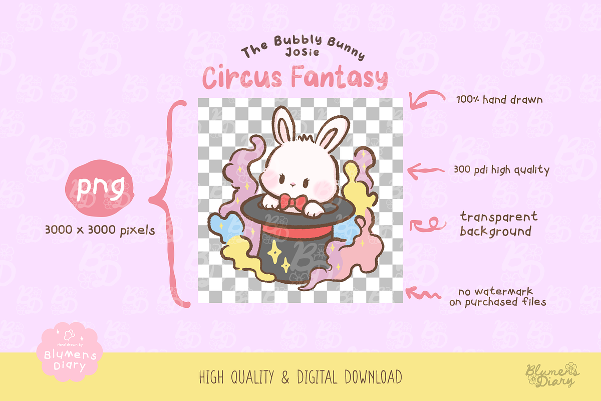 Circus Fantasy Bunny Clipart Set, an Animal Illustration by Blumensdiary (Photo 3 of 6)