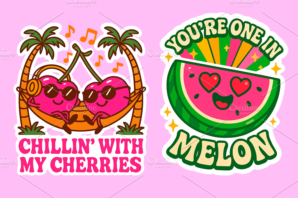 Retro Fruit Squad - Groovy Summer, an Object Graphic by LaVika (Photo 8 of 11)