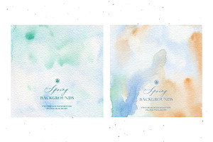 Spring Backgrounds - Watercolor Set