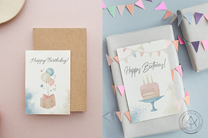 Happy Birthday Watercolor Clipart