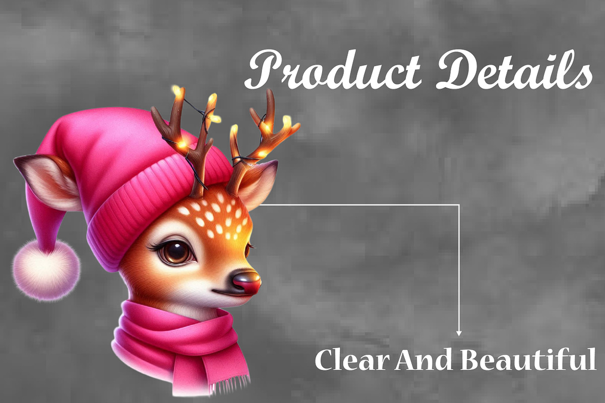 Christmas Deer Sublimation Clipart, a Seasonal Illustration by Craft Nest (Photo 3 of 4)