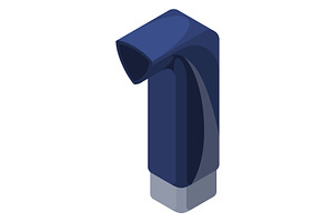 Asthma inhale isometric. Asthma, an Object Illustration by the8monkey