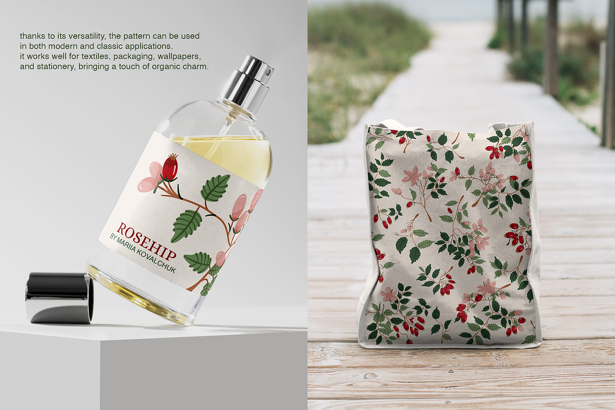 Rosehip Elegant Romantic Pattern, a Pattern Graphic by Mariia Kovalchuk (Photo 8 of 13)