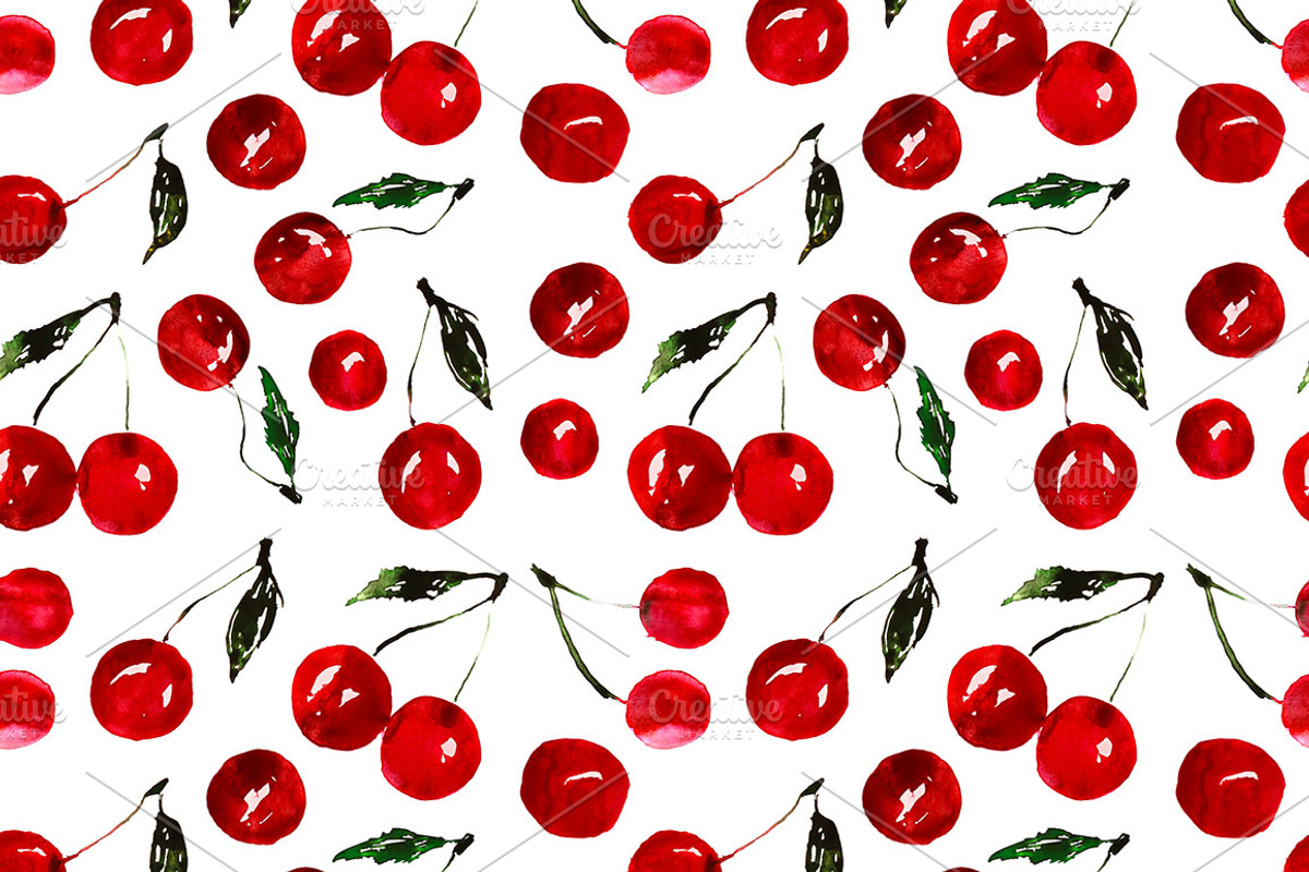 Very berry watercolor patterns, a Pattern Graphic by Katerina Tova (Photo 2 of 9)