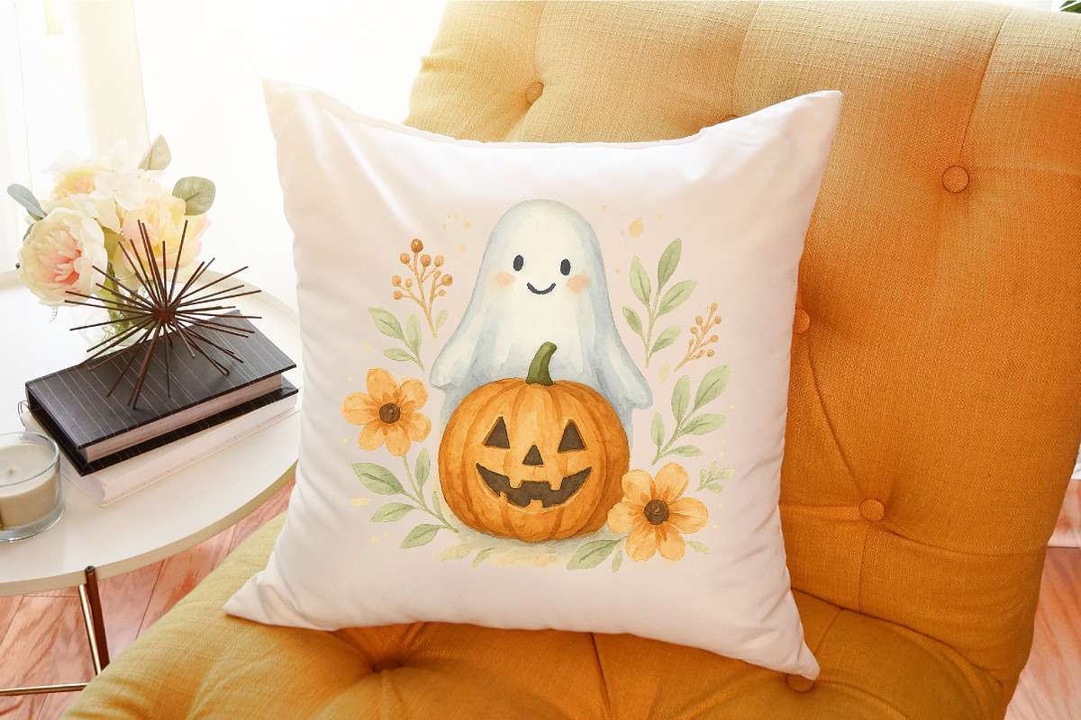 Ghost Pumpkin Floral Fall Halloween, an Illustration by Sublimation Artist (Photo 9 of 9)