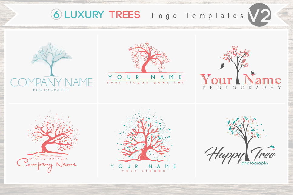 6 Luxury Tree Logo Bundle - Vol 2, a Branding & Logo Template by ...
