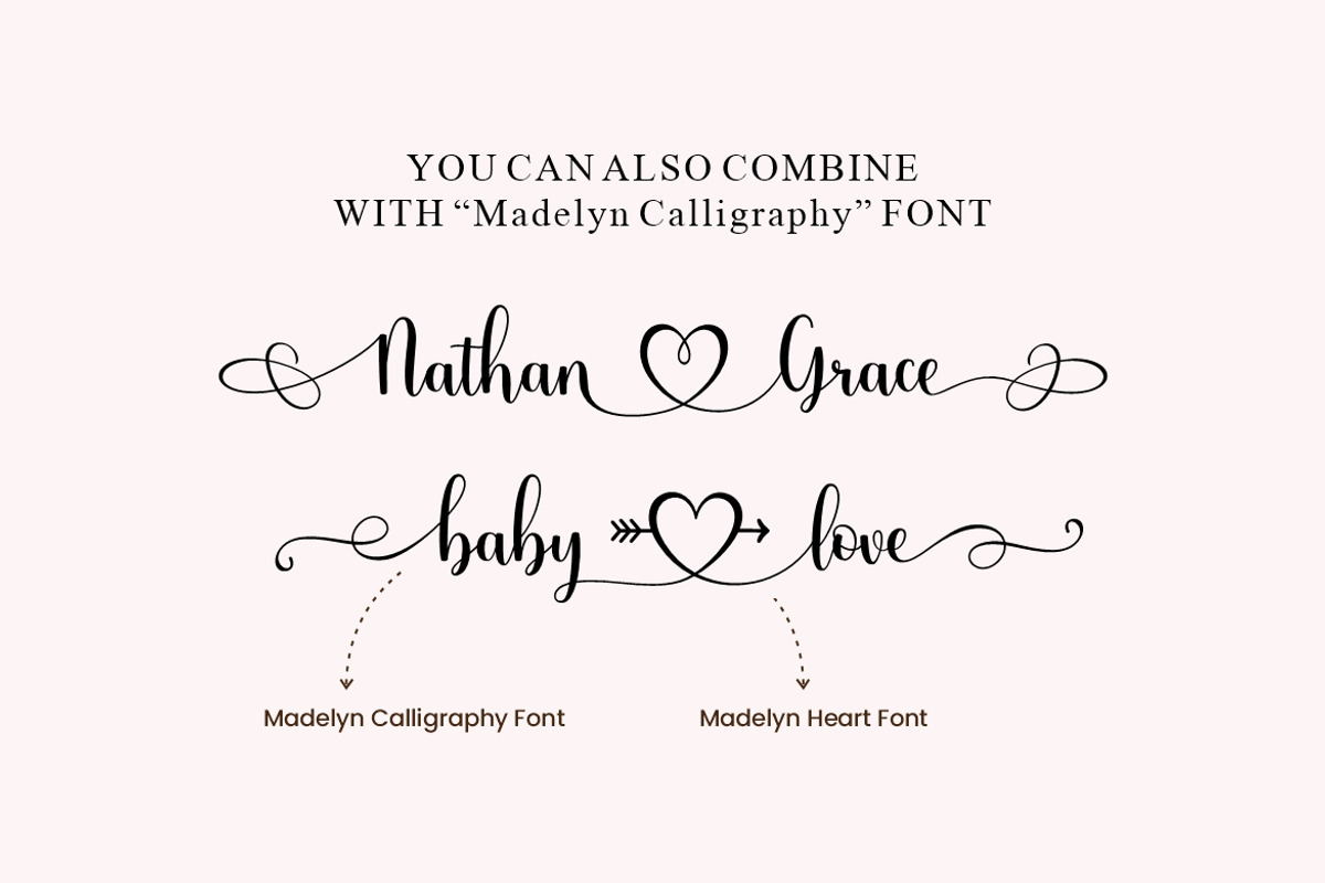 Madelyn Heart Font, a Script Font by Burhan Afif (Photo 4 of 9)