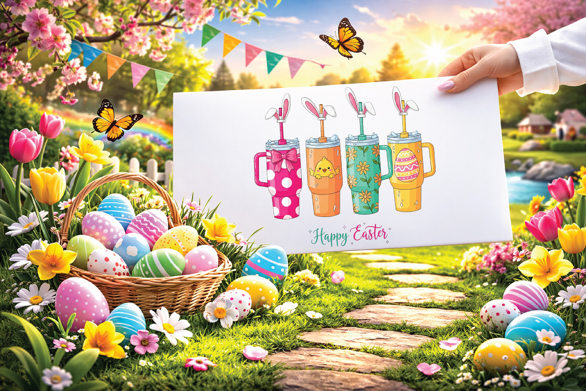 Happy Easter Cup PNG Sublimation, an Illustration by Black Bird Studio (Photo 3 of 3)