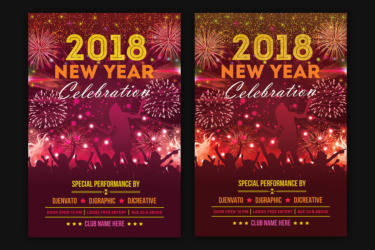 New Year Party Flyer, a Flyer Template by Creative  designer (Photo 1 of 4)