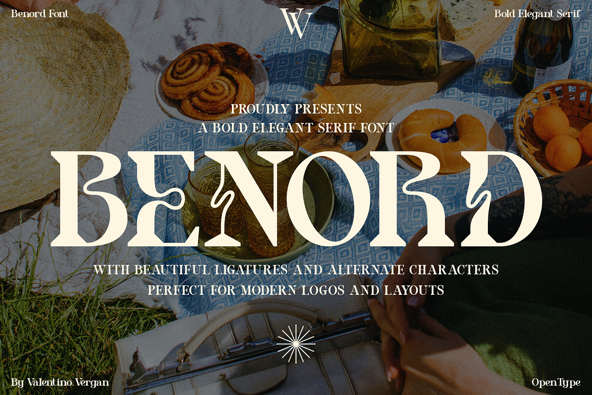 Benord - Bold Elegant Serif, a Serif Font by Valentino Vergan (Photo 1 of 14)