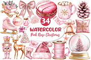 Pink Rose Gold Christmas Clipart, an Illustration by Dream Creation (Thumbnail 1 of 7)