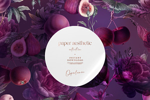 Purple Fruits & Flowers Paper Pack