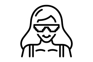 Stylish designer black icon, an Outline Icon by Creative priyanka