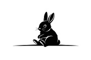 Cute Rabbit Silhouette Vector Bundle, an Illustration by yasushie (Thumbnail 24 of 51)