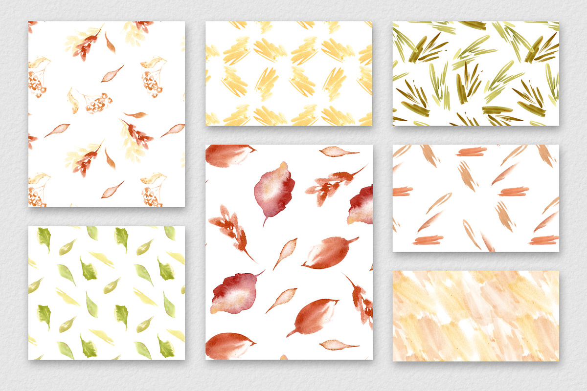 Autumn botanical seamless patterns, an Illustration by Kate Lanbina (Photo 11 of 13)