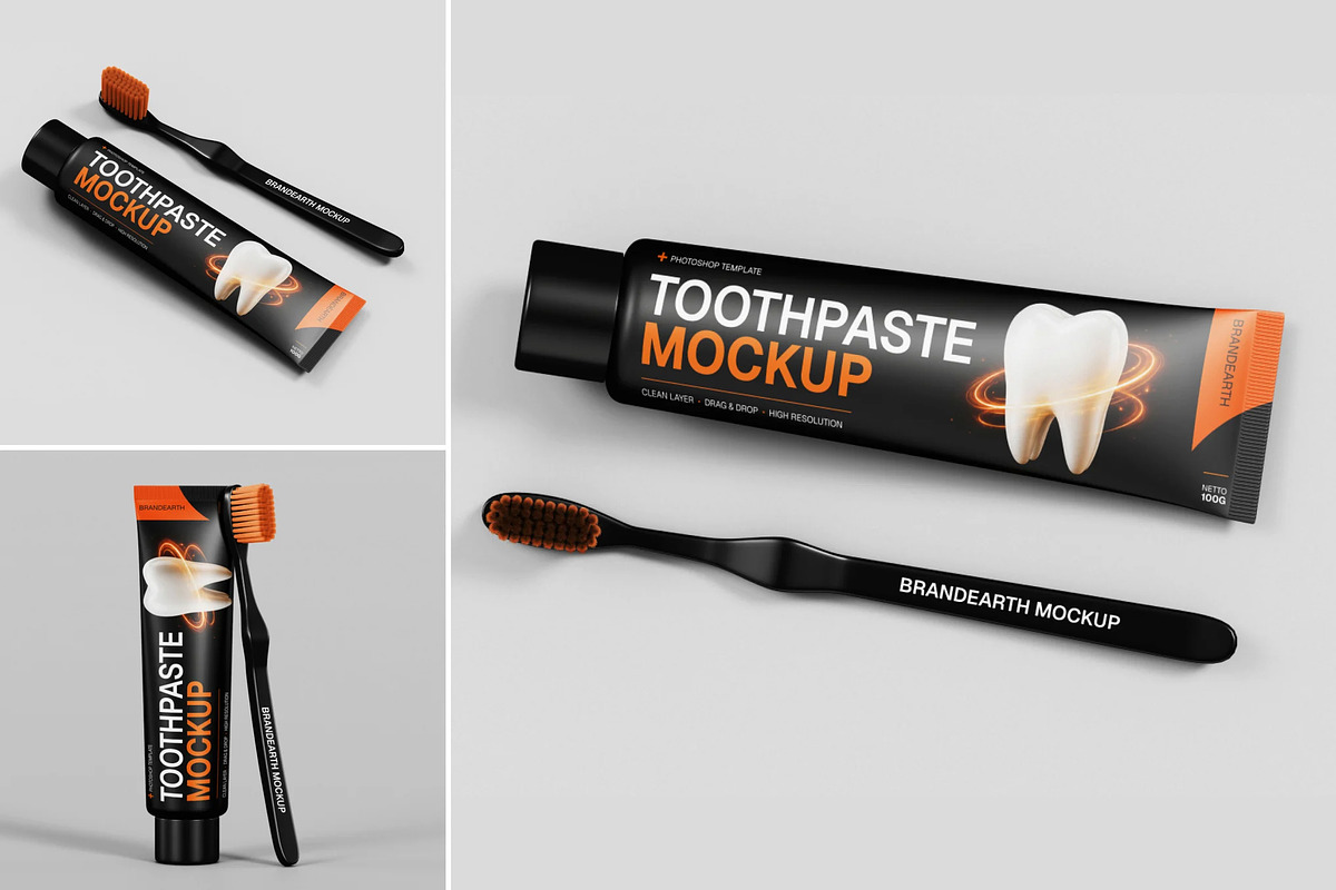 Toothpaste Mockup, a Packaging Mockup by Brand Earth (Photo 1 of 4)