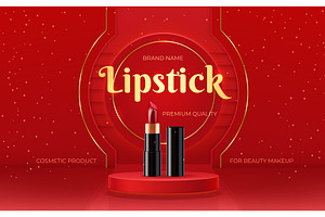 Lipstick podium. Realistic lipstick, an Object Illustration by Stock-Smart-Start