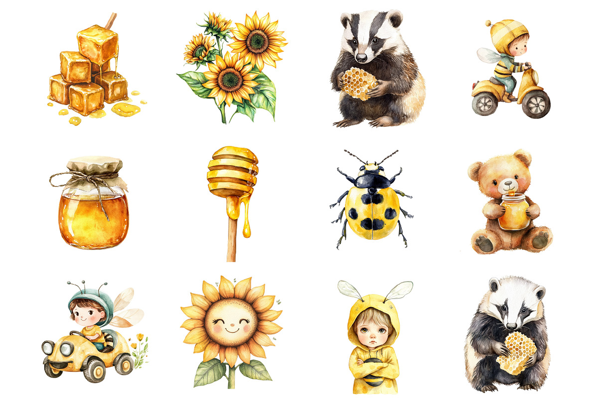 Little Honeybee Clipart, an Illustration by Design Market (Photo 3 of 4)
