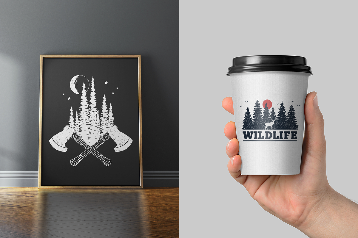 WildLife. 15 Double Exposure Badges, a Branding & Logo Template by Cosmic Store (Photo 9 of 12)