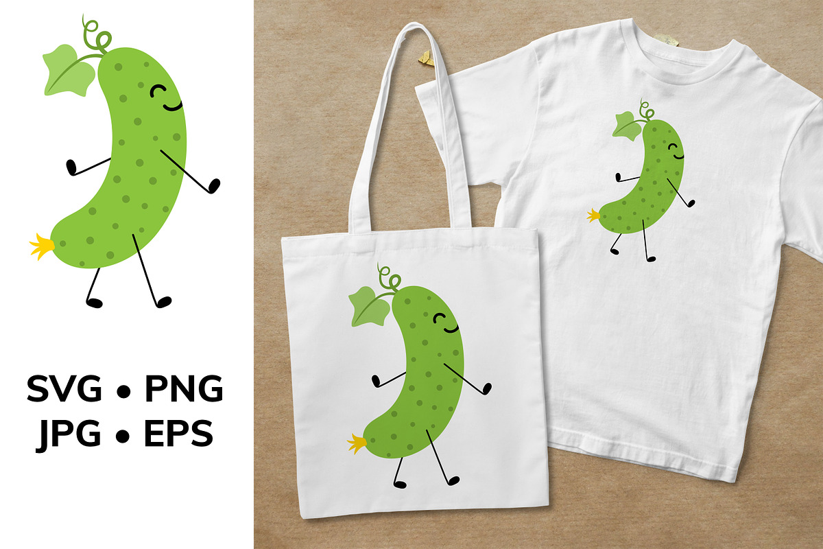 Cucumber cartoon cute happy smiling, an Object Graphic by jelisua88 (Photo 1 of 3)