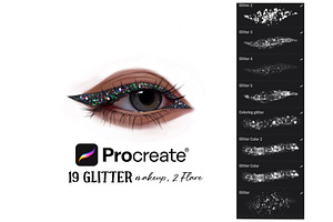 Glitter makeup brushes for Procreate
