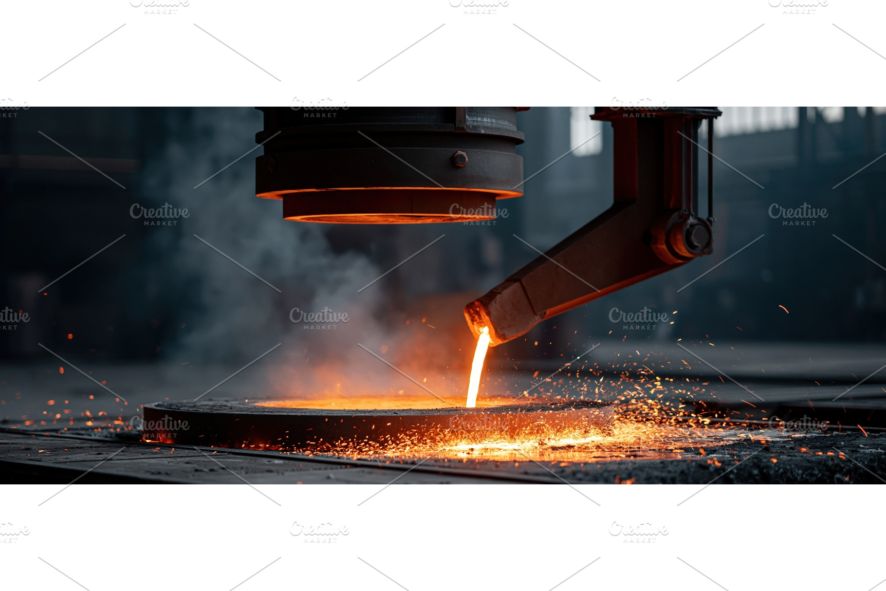 Molten Steel Pouring into a Large, an Industrial Photo by piter.goskov