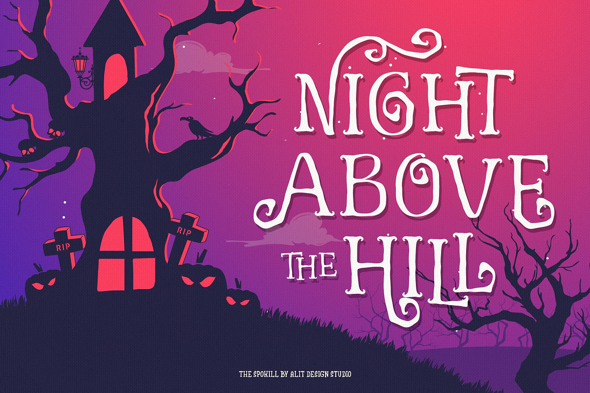 The Spokill Halloween Typeface, a Script Font by alit design (Photo 2 of 16)