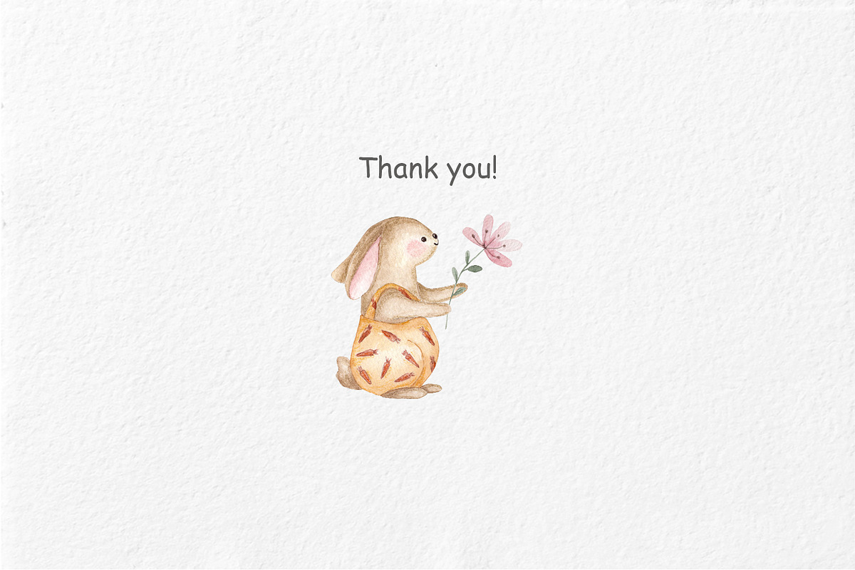 Happy Easter watercolor clipart, an Animal Illustration by BrushArtDesigns (Photo 5 of 5)