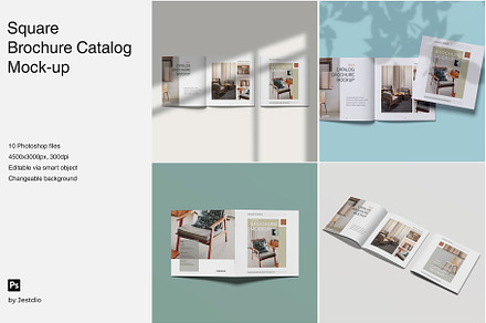 Square Brochure Catalog Mockup